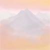 A misty mountain scene